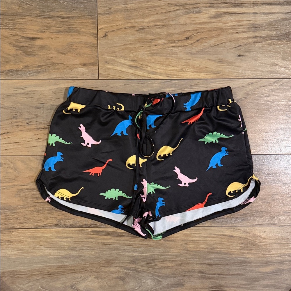 SHEIN Dinosaur Print Shorts - Black Multi